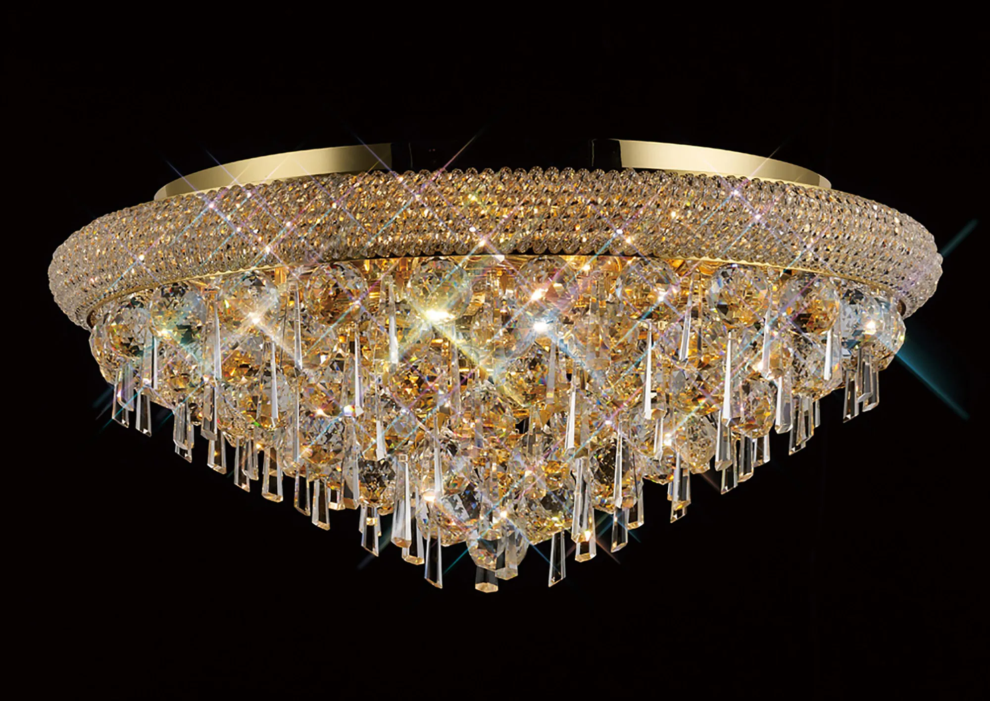 Alexandra Gold Crystal Ceiling Lights Diyas Flush Crystal Fittings Alexandra Gold Crystal Ceiling Lights Diyas Flush Crystal Fittings